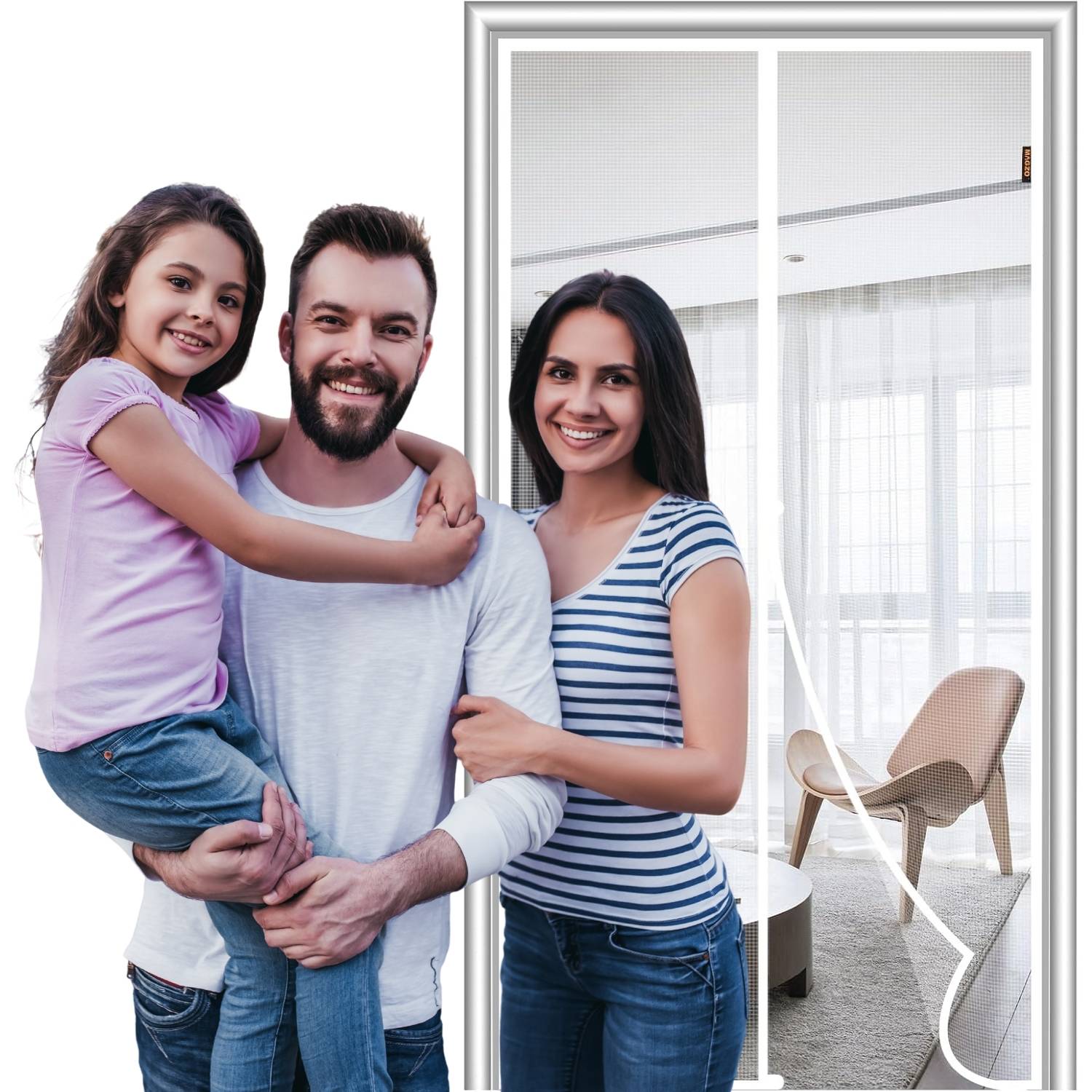 White Magnetic Door Screen