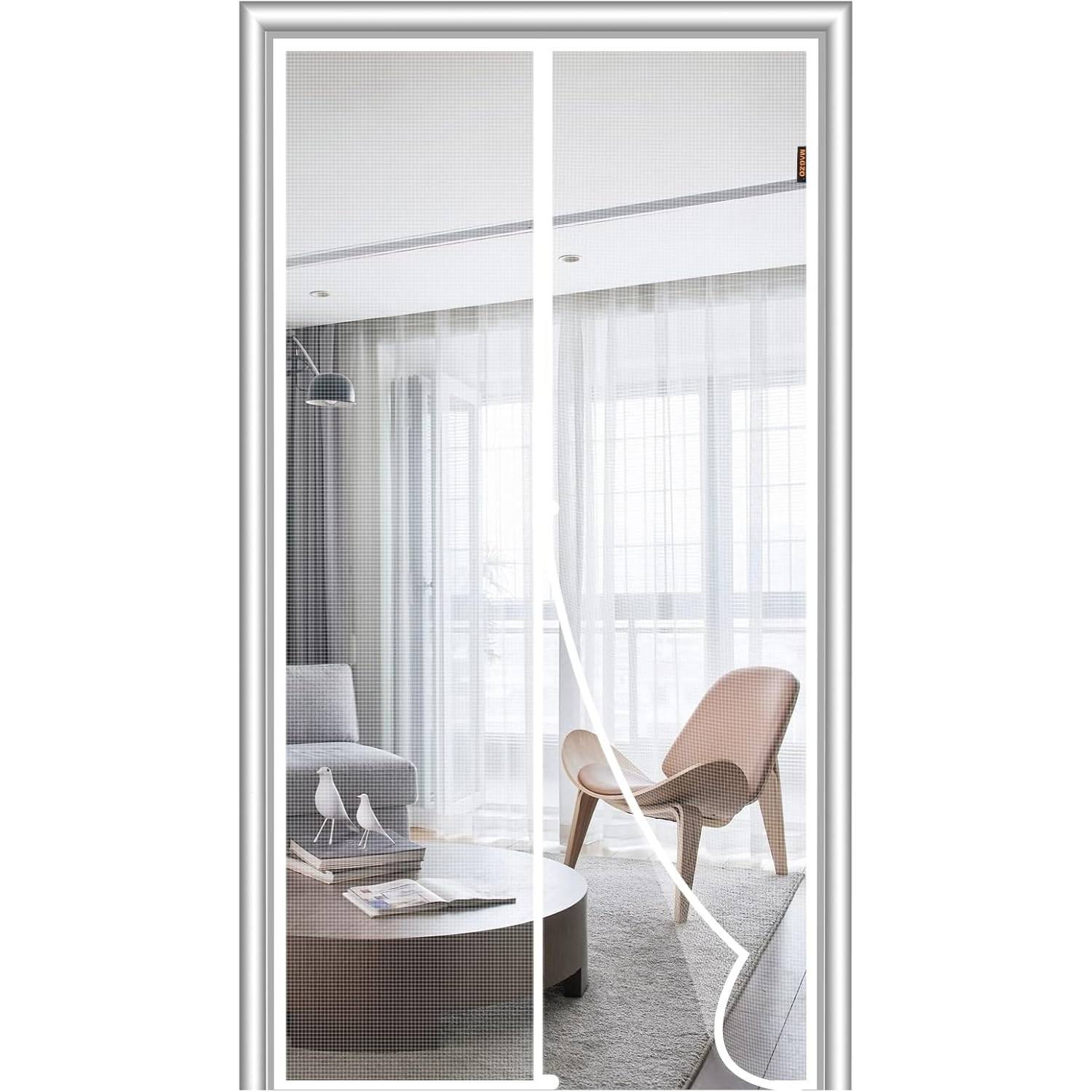 White Magnetic Door Screen - White, 70cm (W) x 210cm (H): image 8